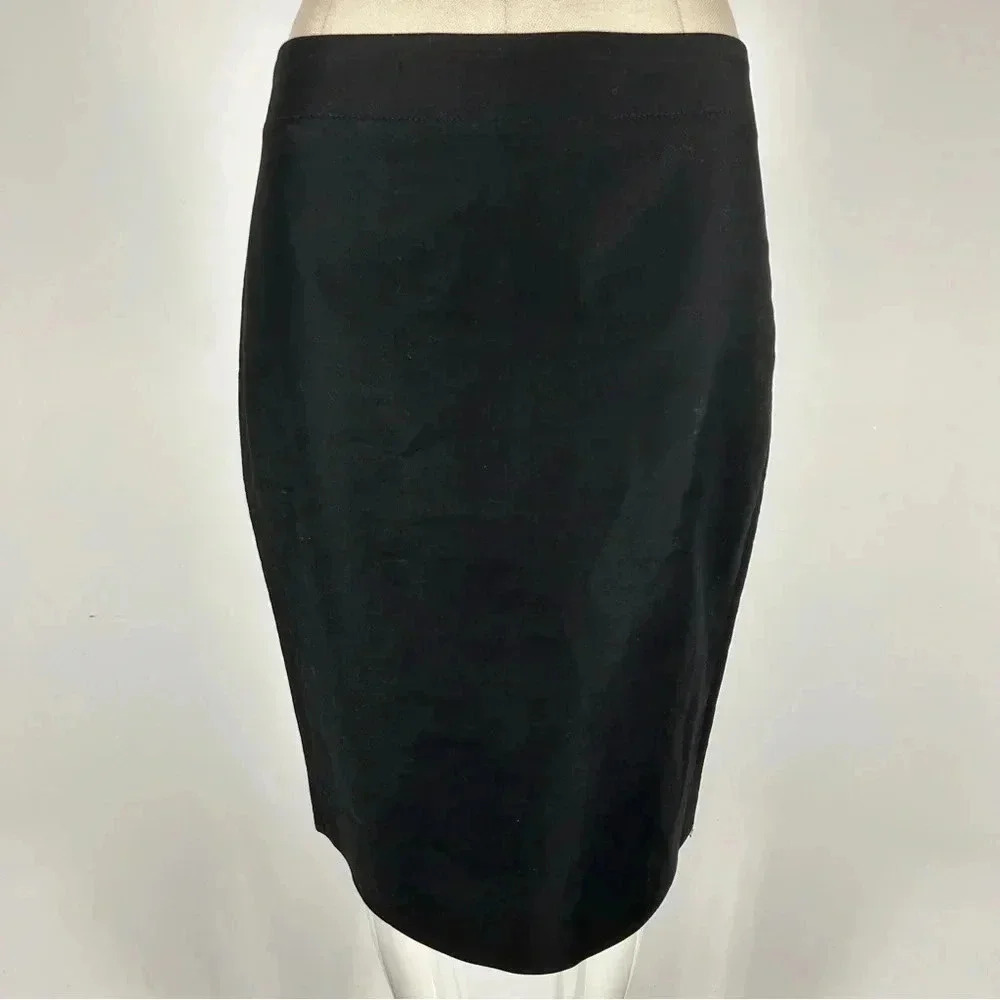 J.Crew No.2 Pencil Skirt Black [Wool/Cotton] Size 6 Classic Workwear Essential